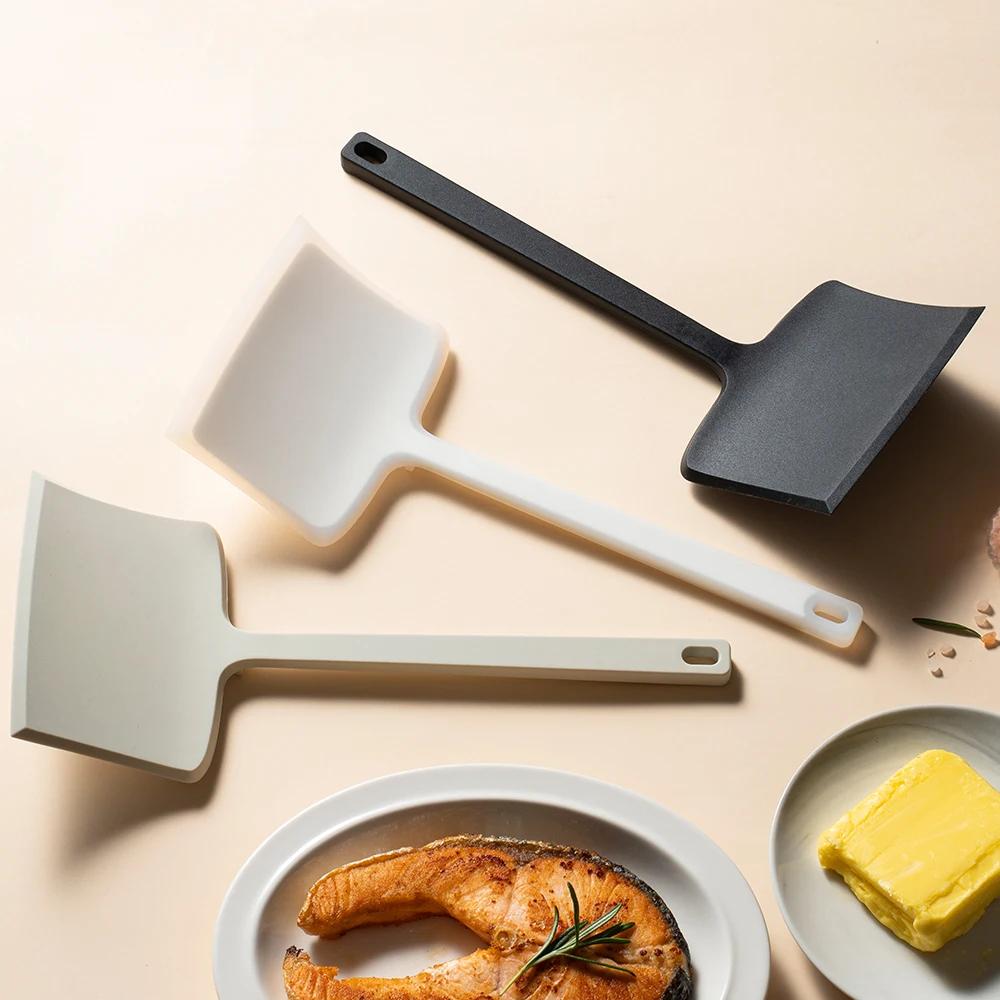 1Pc Wide Silicone Spatula Shovel Turner Nonstick Fried Shovel Spatula Silicone Wide Flexible Turner for Nonstick Cookware Egg
