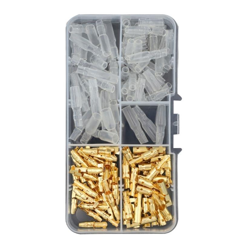Male and Female Terminals Connector Block with Insulating Sleeves Double Wire Connectors Electric Crimp Terminals
