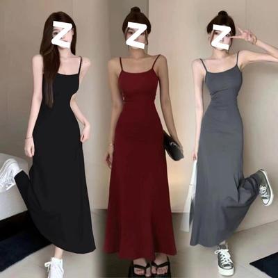 "Zomer 2025 Off-Shoulder Jurk met Hoge Taille en Bretels - Knie-Lengte & Slankmakend"