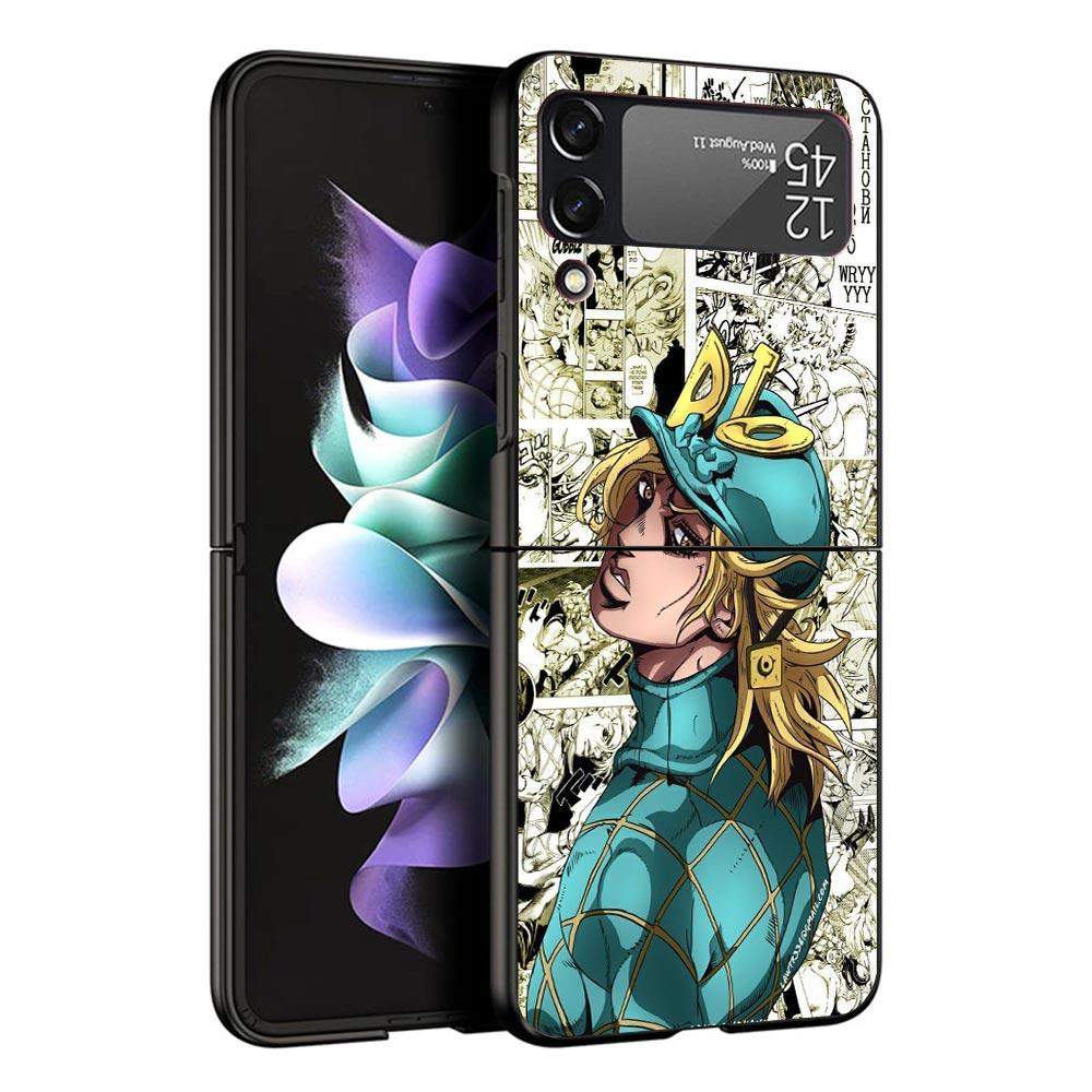 JoJo Adventure Dio Diego Brando Black Phone Case For Samsung ZFlip7 ZFlip6 ZFlip5 ZFlip4 ZFlip3 5G Hard Protective Galaxy Z Flip