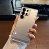 Luxury Acrylic Transparent Case for Samsung Galaxy S26 Ultra S24 S25 S22 Plus S23 FE A55 A56 A37 A17 Clear Metal Button Cover