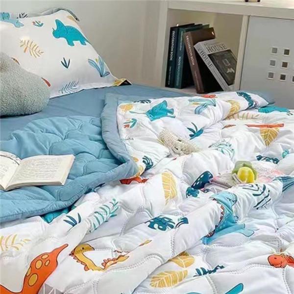 Cuvertură nouă tipărită cu aer condiționat Plăpuș moale, respirabil, subțire, cuvertură de pat, cearșaf subțire, spălat, lenjerie de pat rece din bumbac