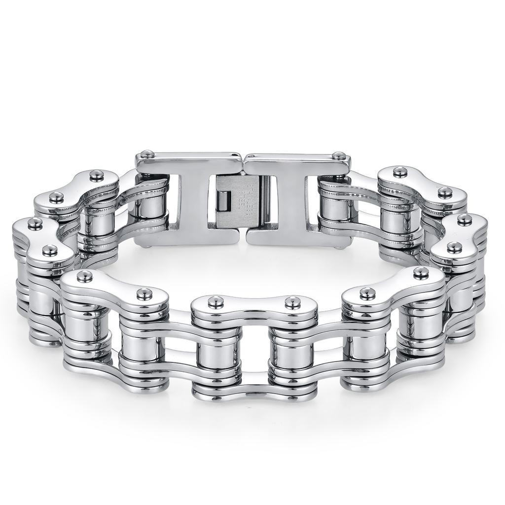 Personalized Titanium Steel Bicycle Chain, Men'S Atmospheric Simple Stainless Steel Bicycle Chain Bracelet, Locomotive Chain Bracelet