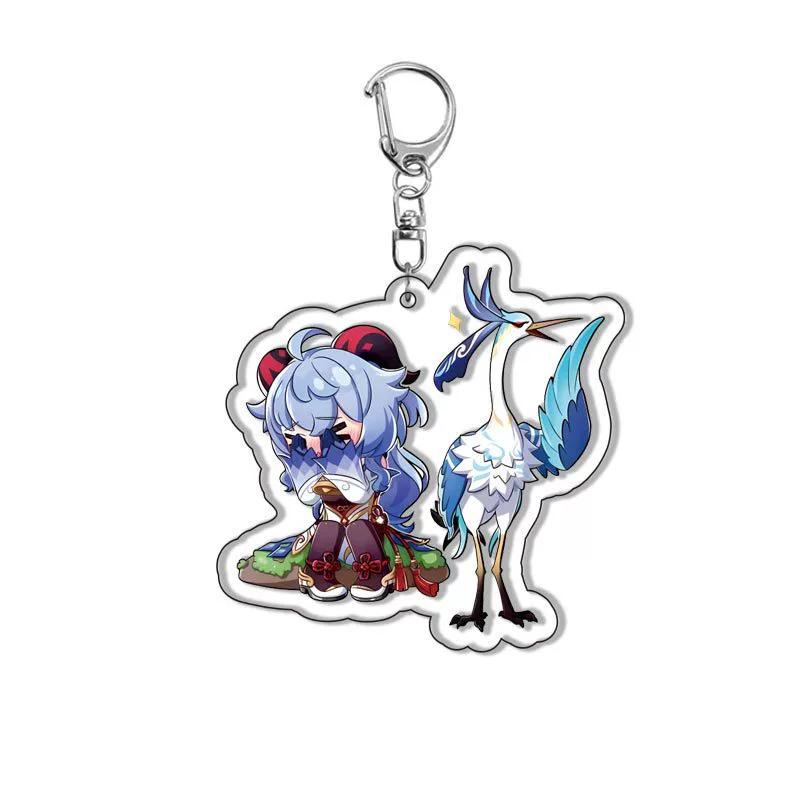 Genshin Acrylic Keychain Sweet Rain Walnut Monster Cartoon Pattern Anime Pendant