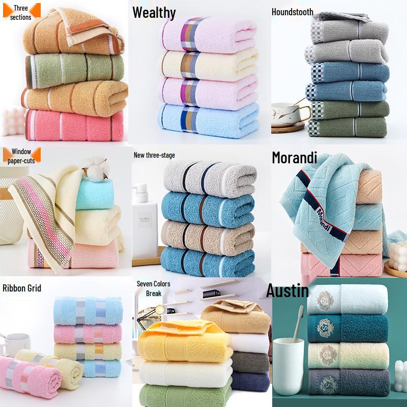 100% Bomull Absorberande Vuxenhandduk – Förtjockad, Mjuk, Ren Bomull