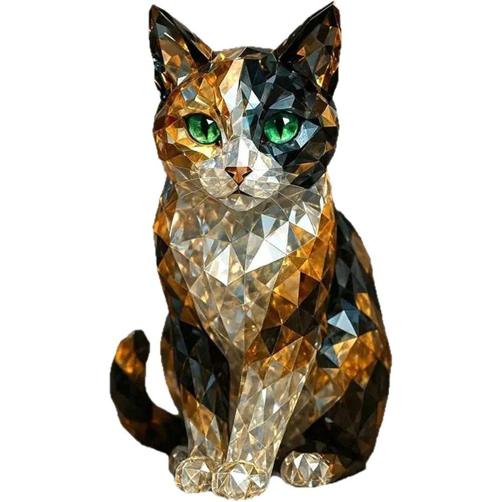 Handgjord Kristall Djurfigur Samling Katt Hund Hållbar Dekorativ Glas Skulpturer Kristall Konstverk för Hem Kontor Dekor