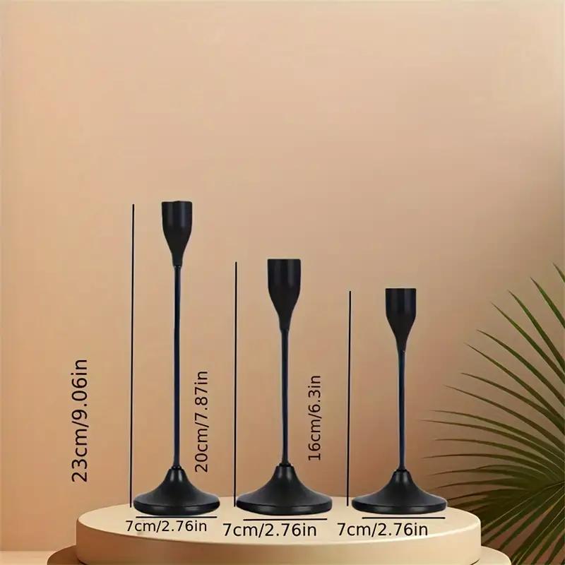 3 Peças/Conjunto Minimalista Estilo Retrô Metal Suportes para Velas Castiçal Moda Casamento Mesa Suporte para Velas Castiçal Exquisito Tabe