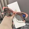 Fashionable and Personalized Cat Eye Presbyopia Sunglasses Female Elegant Color Blocking Anti UV and Anti Blue Light Glasses