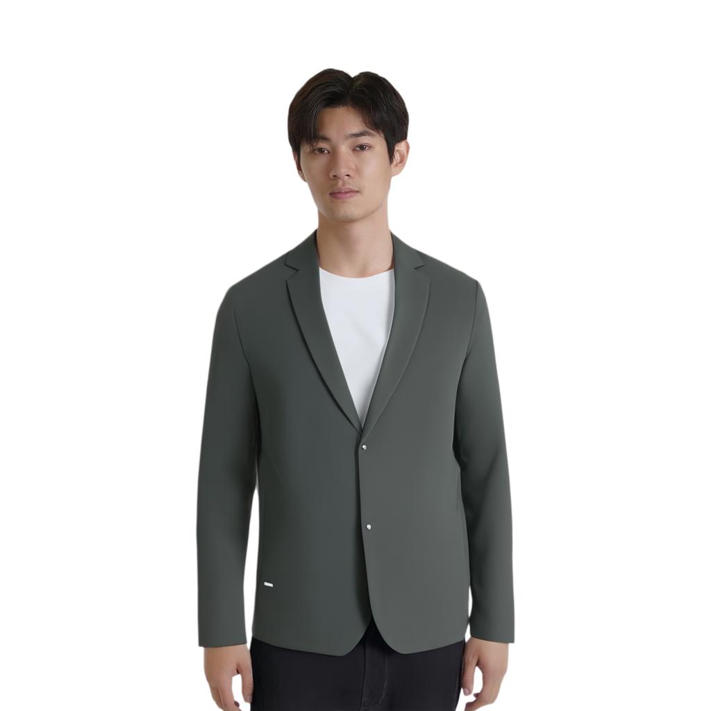 FILA Solid Color Casual Comfortable Business Long Sleeve Suit Men suits Military-Gray-Green F11M422712F-KK