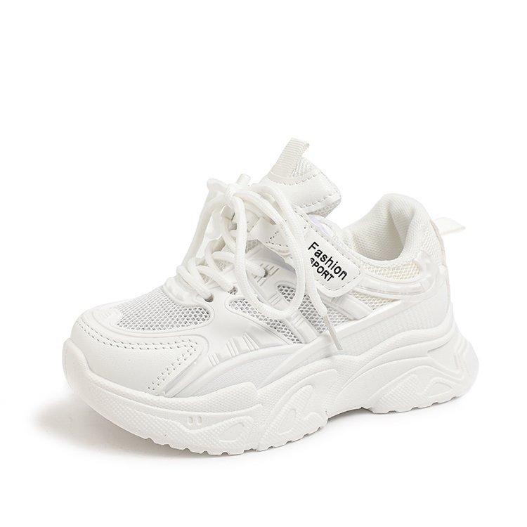 Girls' comfortable spring new style athletic shoes, breathable mesh sneakers, soft-soled casual running shoes for boys