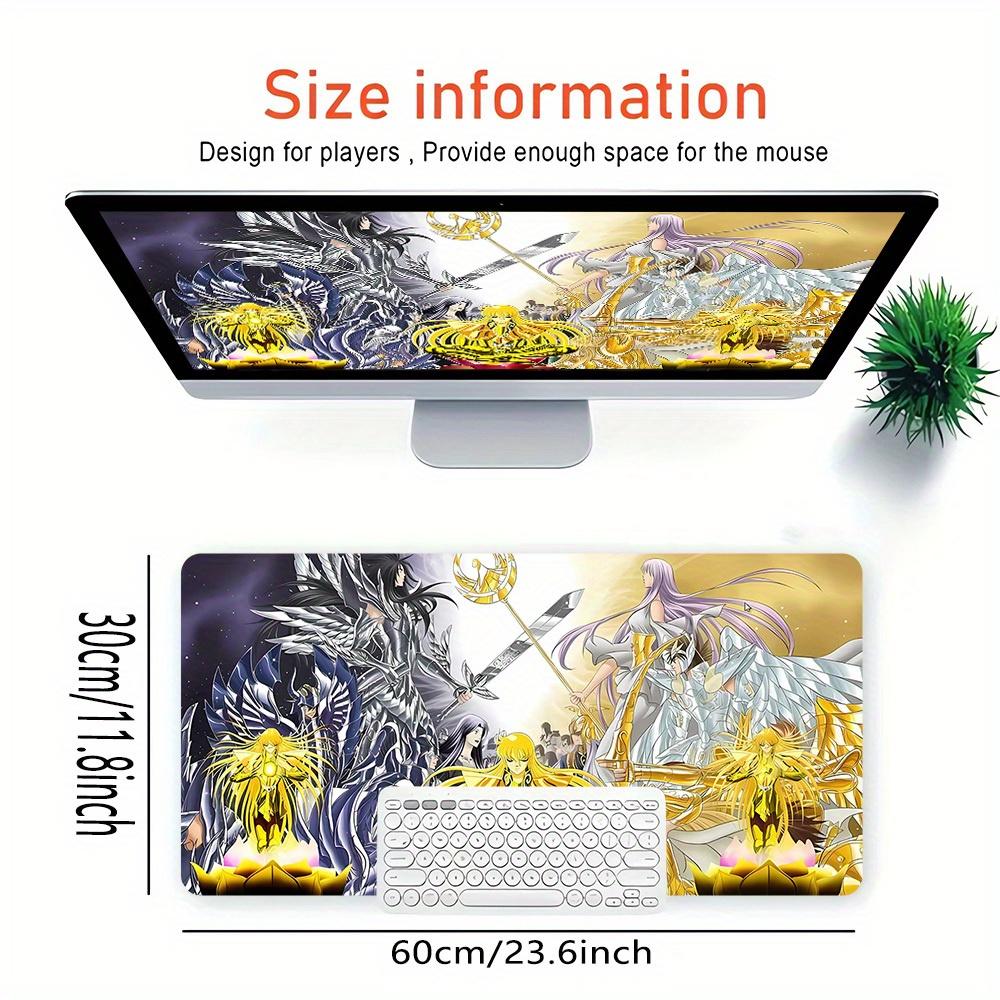 1pc Large Gaming Mouse Pad, UV Reactive Non-Slip Desk Mat, Washable PolyesterSaint, Seiya, KnightsComputer Pad with Vibrant Game Machine Pri