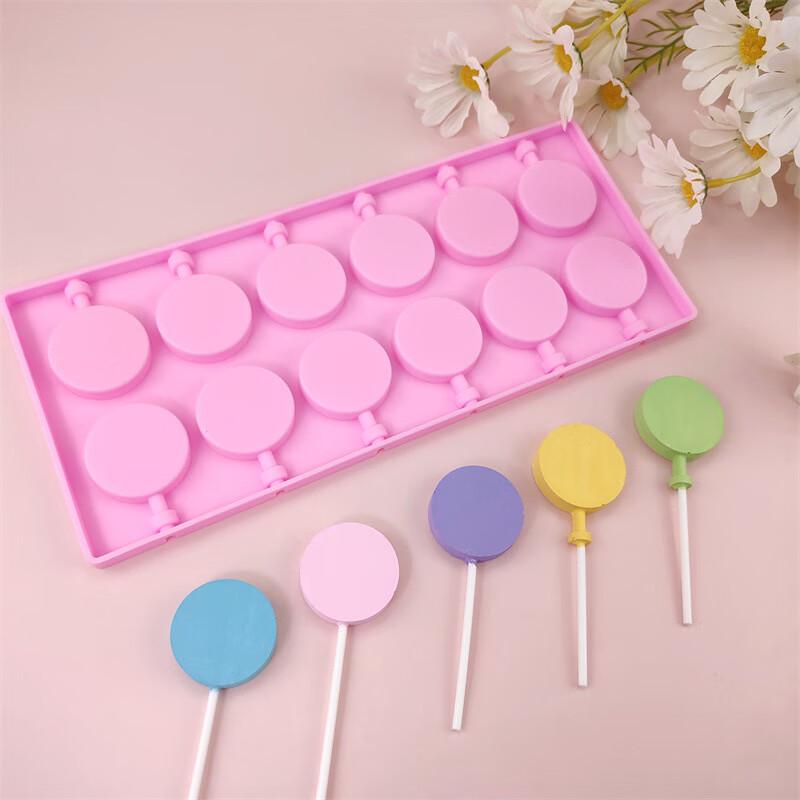 12-Cavity Round Lollipop Silicone Mold Kit