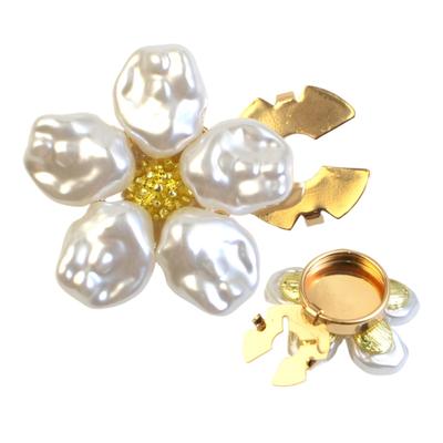 Juwelierte Knöpfe Legierung Faux Perlenblume Perlenknöpfe Hemdmanschette für Formelle Bankett Anlässe Elegante Accessoires