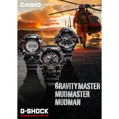 Casio G-Shock MUDMASTER Klokke, Radiostyrt Solcelledrevet, Bluetooth, Safirkrystall, Biomassplast, GWG-B1000EC-1AJF, Herre, Svart