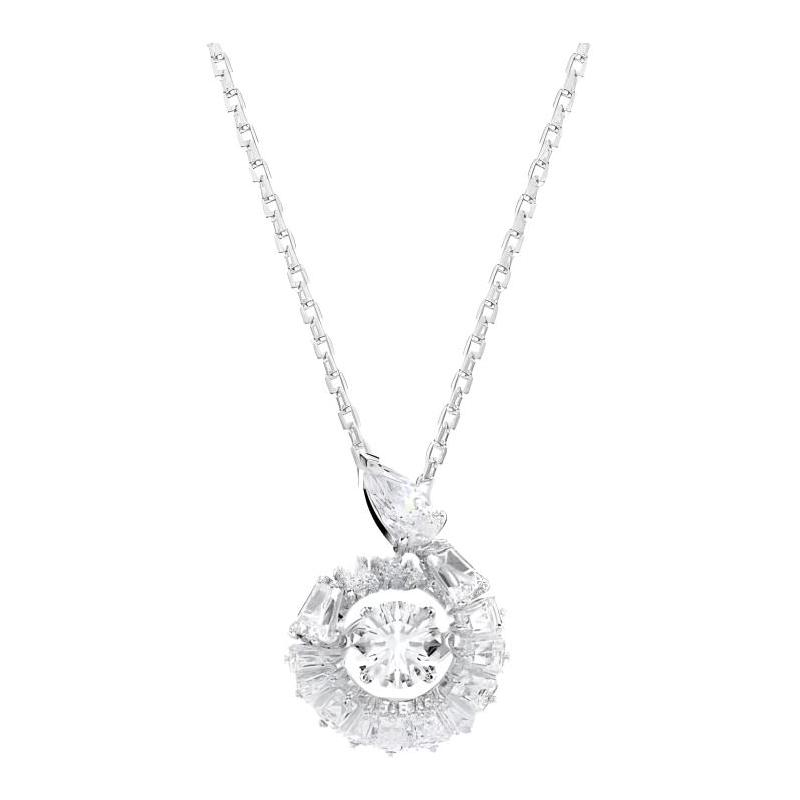 Swarovski SNAKE snake pavé shape design pendant synthetic cubic zirconia necklace women s silver 5698890
