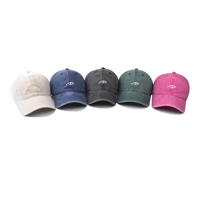 Shaped Fashionable Eye Embroidery Neutral Casual Baseball Cap Outdoor For