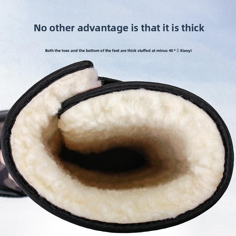 Fashion Winter Couple Boots Plush Warm Snow Boots Mid-calf Cotton Shoes Plush Couple Winter Boot Outdoor Non Slip Platform Boots for Men