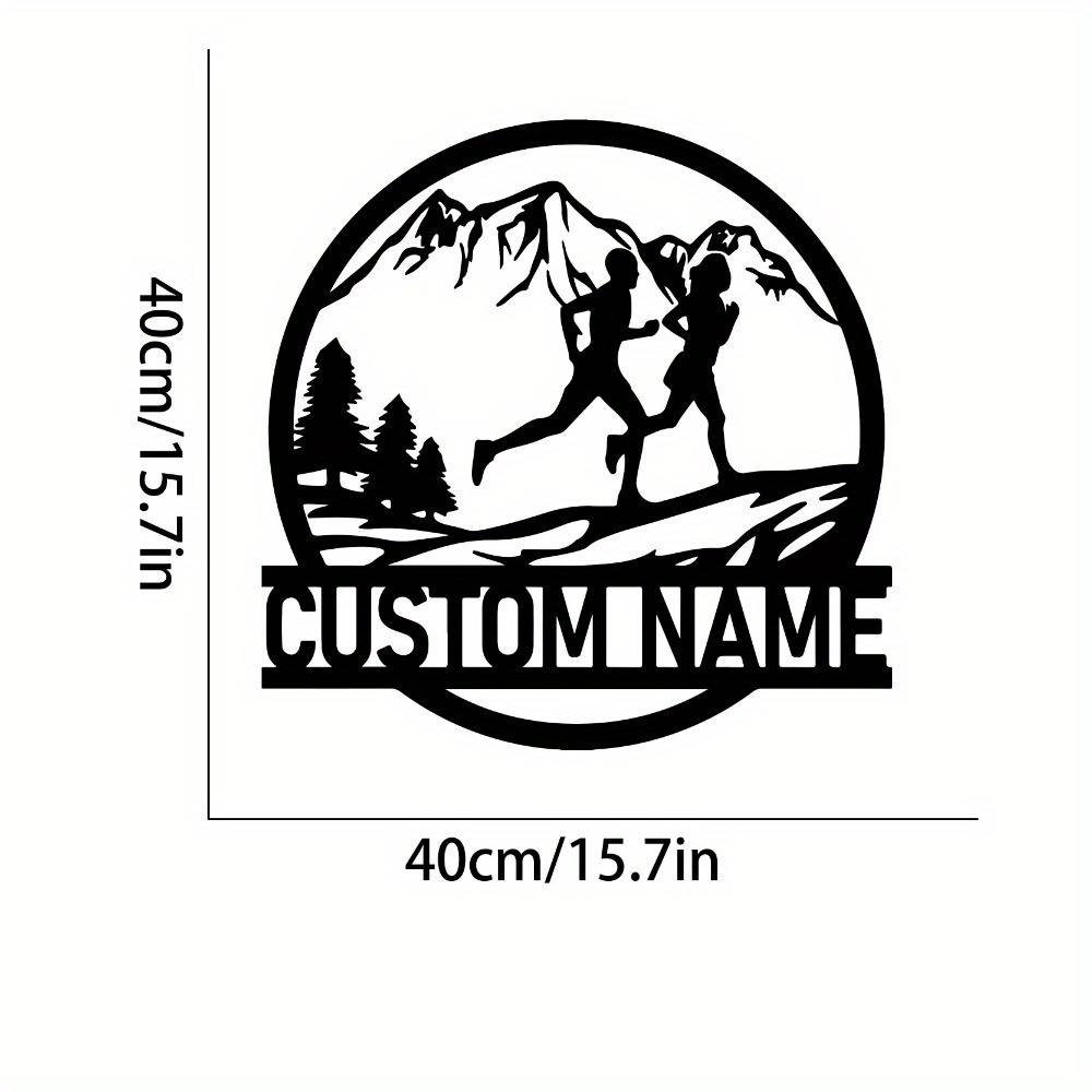 Personalized Metal Sign Custom Running Silhouette Indoor Outdoor Garden Home Wall Art Gift