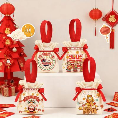 Year Of The Horse Drawstring Cartoon Pouch Bags Small Candy Gift Bag Navidad Party Favor Snack Packaging Bags 2026  Year