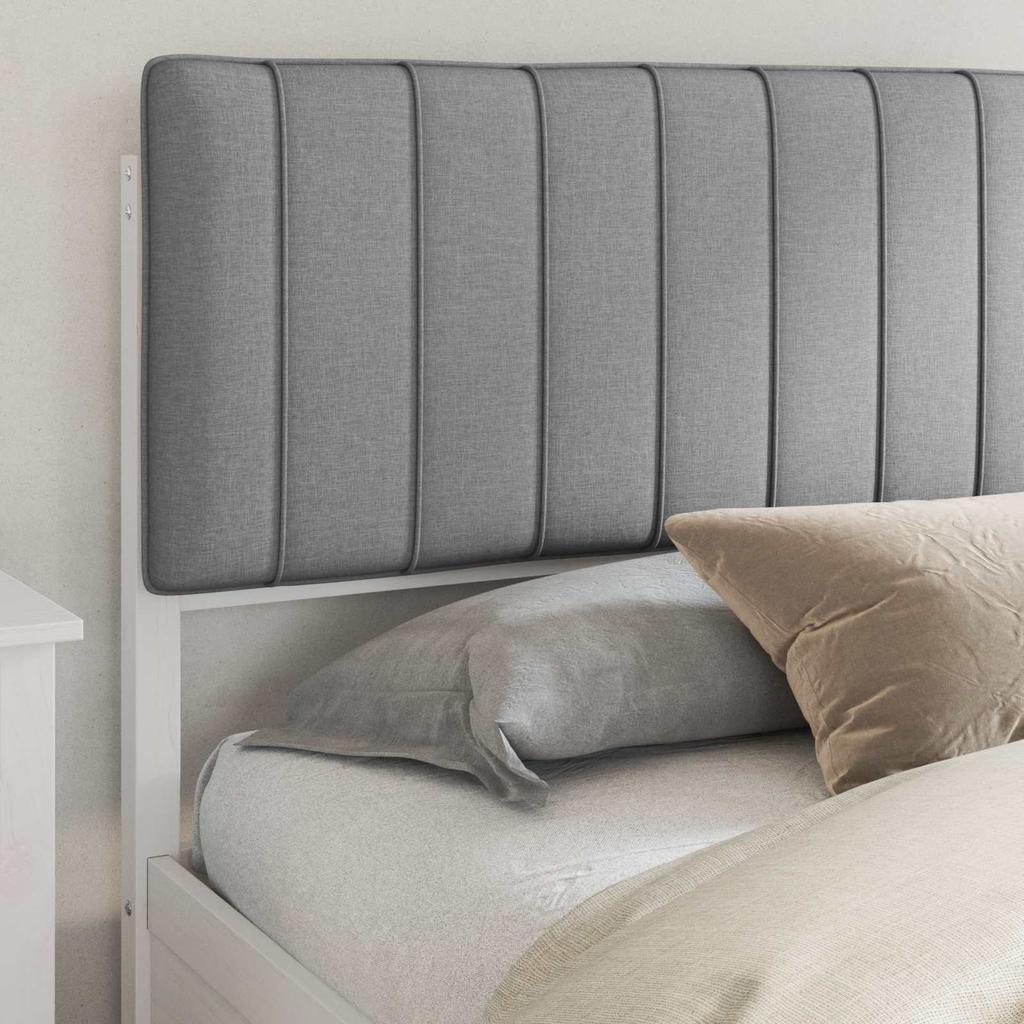 Bed Frame with Upholstered Headboard Light Grey 180 x 200 cm