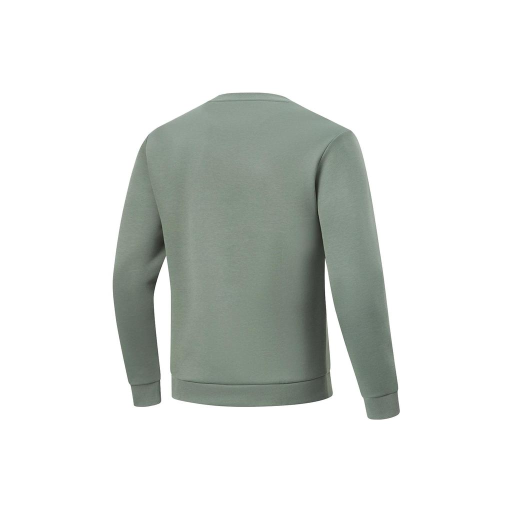 Li Ning Fitness Series Sweatshirts Men's Gray Green Crew Neck Moderate Regular AWDT791-5