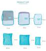 6 Pcs/Set Pink/Blue/Grey Travel Storage Bag Large Capacity Waterproof Luggage Clothing Underwear Storage Bag Bag With Zipper