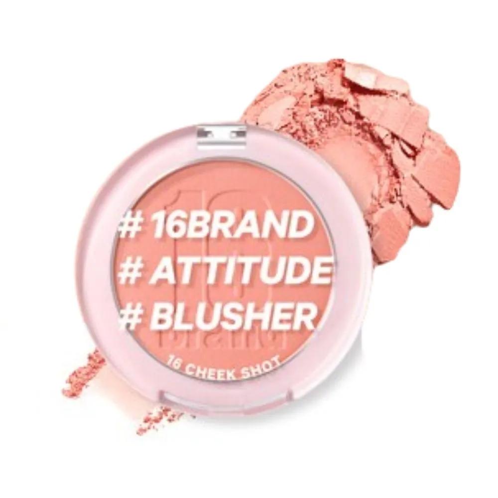 16Brand Cheek Adhesion Blusher Apricot Shot Coral Orange