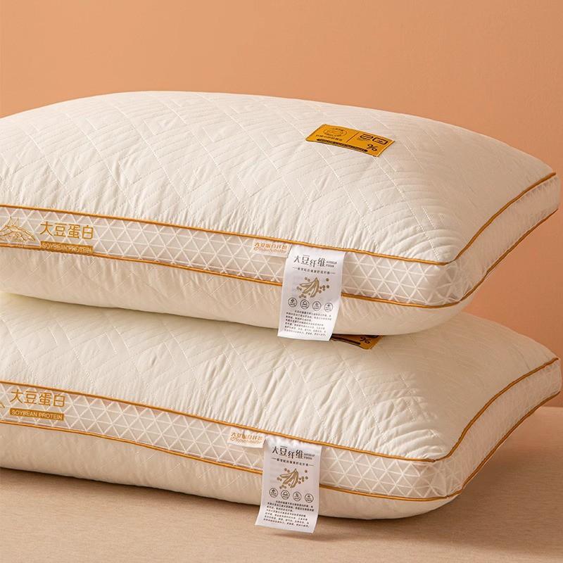 Soy Protein Fiber Pillow Neck Support Sleep Comfort Hotel Home Use Single Person Rectangular