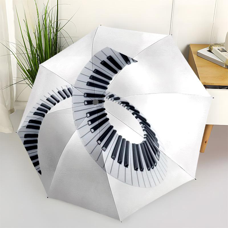 

1pc Musical symbols and musical instruments Umbrella Portable Folding Umbrella Iron Frame Hole Bone Structure Outdoor Home Umbrella