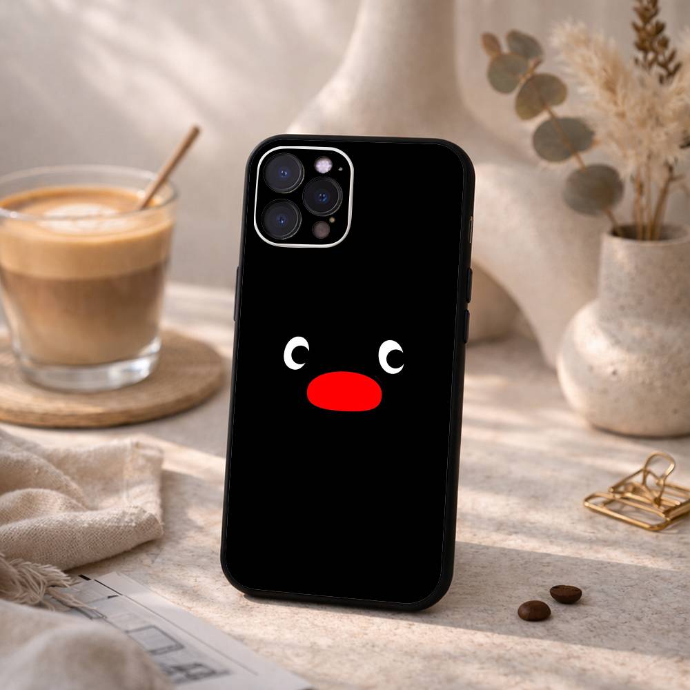 Funny Cartoon P-Pingu Phone Case For iPhone17 16 15 14 13 12 11 Pro Max Plus,5G Soft Black Case