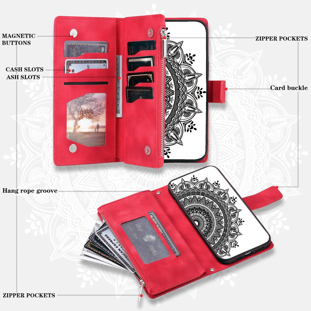 Style 006 For Samsung Galaxy A36 5G Wallet Case PU Leather Phone Cover Mandala Flower Pattern