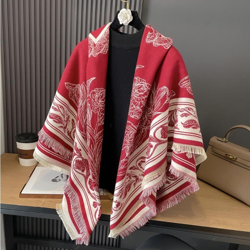 New Imitation Cashmere Scarf for Women Korean Version Contrasting Color Autumn and Winter Warm Couple Scarf British Fashion Long Shawl