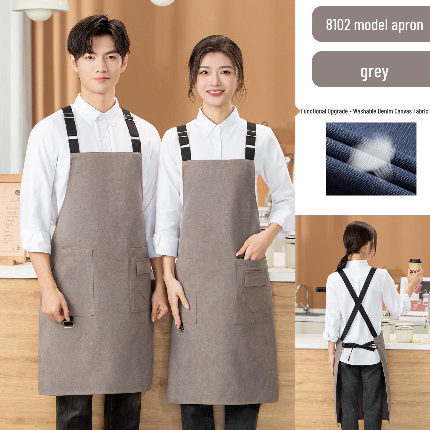 Custom Logo Denim Apron for Professionals - Ideal for Restaurants, Barbers, Chefs, and Nail Artists