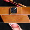 For iPhone 16 Pro Max Case Dual Card Slots Leather Coated PC Hard Phone Cover