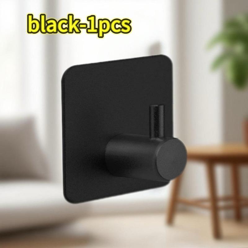 1-10pcs Self Adhesive Hook Heavy Duty Stainless Steel Wall Hooks Towel Clothes Rack Hangers Bathroom Kitchen Storage Holders