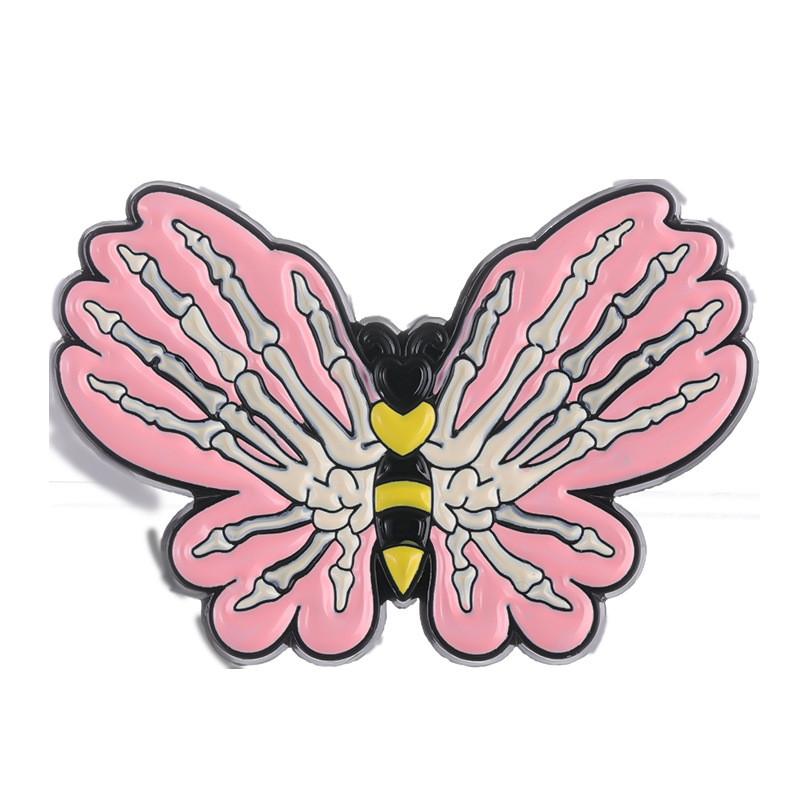 Skull Distinctive Pink Animal Brooch Creative Pin Stylish Design In Alloy Material For Genders All