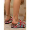 Cork Sandals 2025 Summer New Plus-size Rhinestone Belt Buckle for Women Wearing Platform Slippers