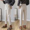 2022 Autumn Winter Korean Stytle Streetwear Vintage High Waist Casual Solid Color HaremWoolen Trousers Wool Straight Pants Women