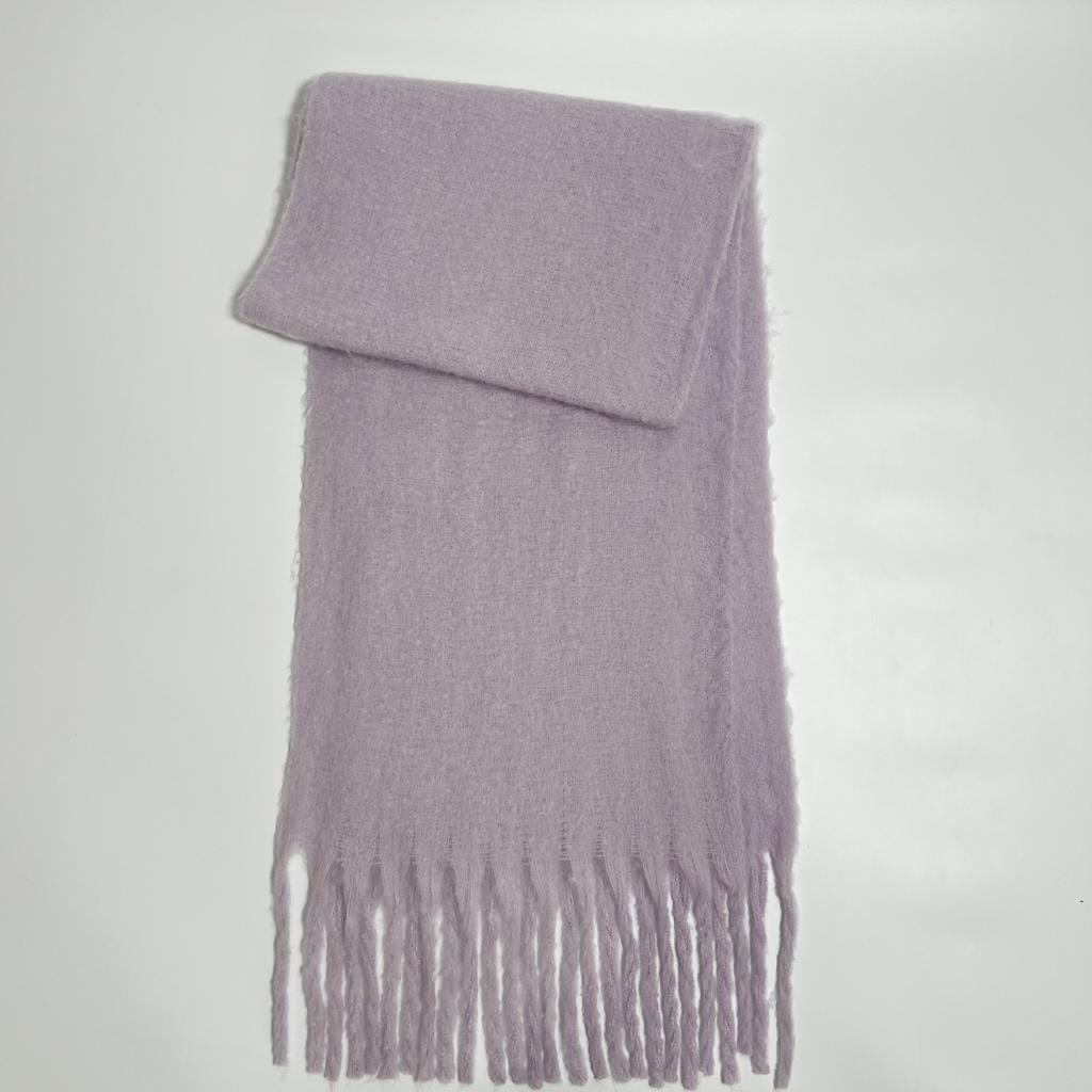 Versatile mohair solid color scarf women's winter thickening simple warmth enlarged shawl scarf