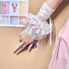 1 Paar Jk Lolita Spitze Handgelenkstulpen Seidenband Y2K Schwarz Weiß Rüschen Handschuhe Für Mädchen Cosplay Requisiten