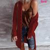 Vintage Hooded Cardigan Sweater Coat for Women Elegant Long Sleeve Overcoat Casual Autumn Winter Sweaters