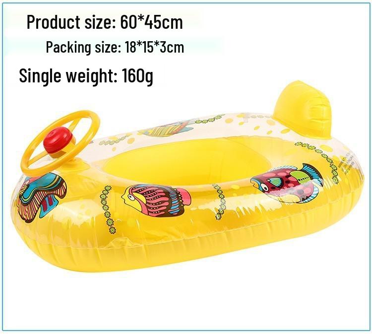Large Toddler Boat-Themed Swimming Ring with Canopy & Steering Wheel