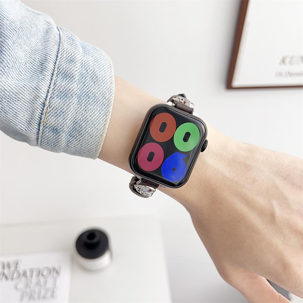 Calfskin Genuine Leather Watchband 38mm 40mm 41mm for iwatch 8 7 6 5 4 3 SE Replace Wrist Strap 42mm 44mm 45mm for Apple Watch