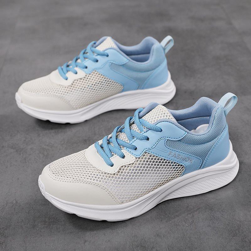 Summer New Korean Casual Sports Shoes for Women Lightweight Soft Soled Hollowed Out Breathable Student Running Shoes