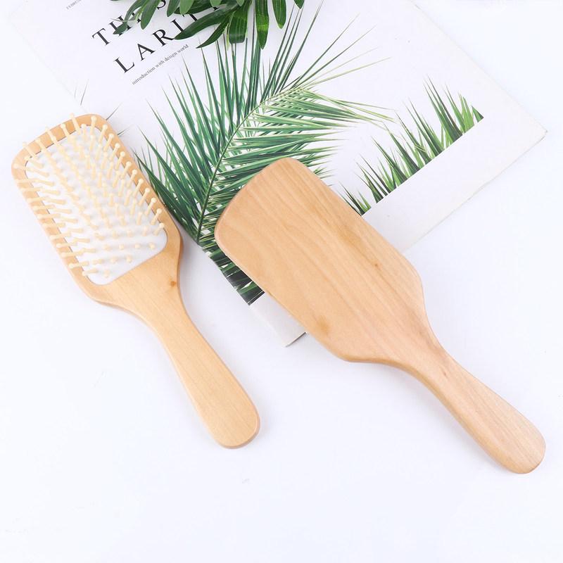 2Pcs Wooden Hair Comb Set for Scalp Massage and Hair Care with Ergonomic Handle Home Salon Travel Use Natural Wood Comb