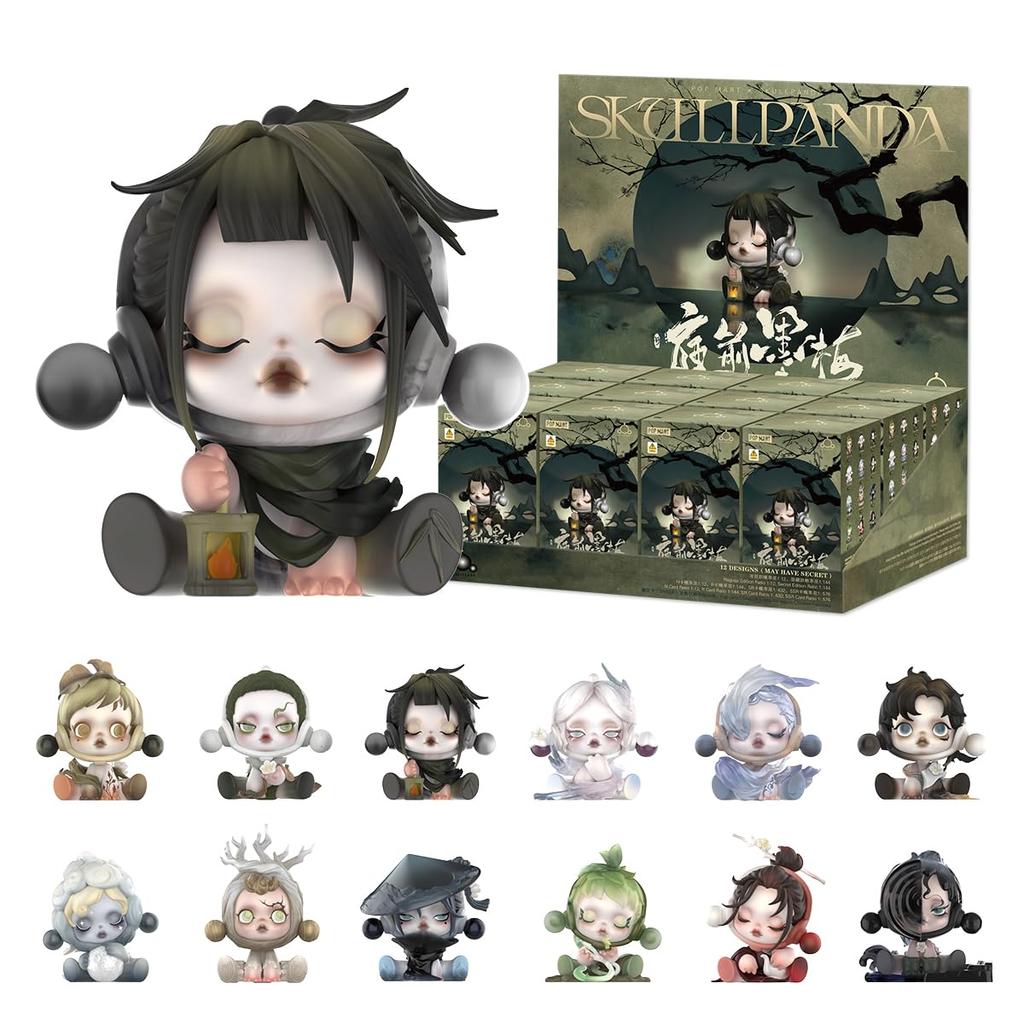 POP MART SKULLPANDA The Ink Plum Blossom Series Box 12 Pop Mart Gacha Gacha Blind Box Figure Plastic Model Premium Toy PVC Soft Vinyl Original