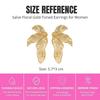 Chic Coquette Floral Earrings Gold Tone Women's 5.7*3 cm