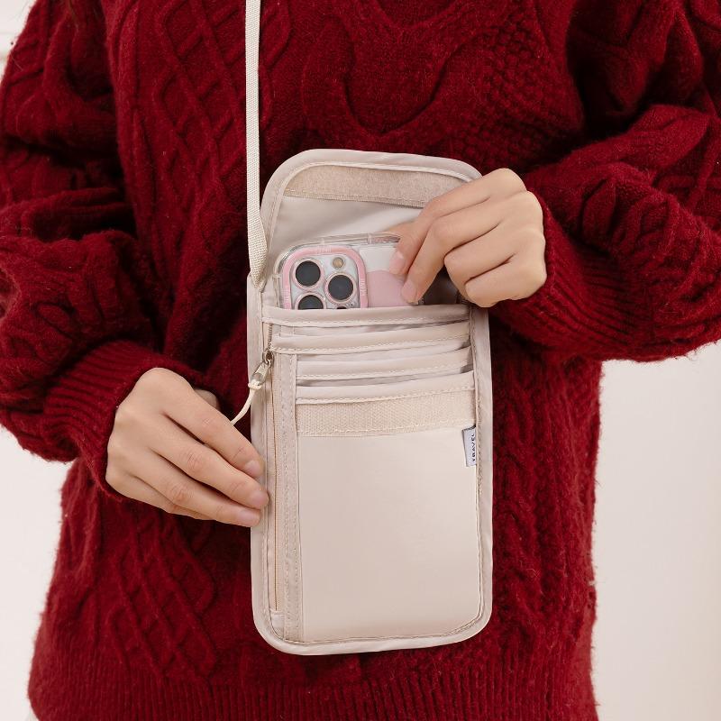 Outdoor Travel Anti-theft Wallet Waterproof Storage Neck Hanging Mobile Phone Passport Bag Crossbody Bag Multi-functional Wallet