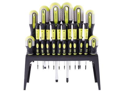 Magnetic Screwdrivers, 18 Pcs, In a Stand