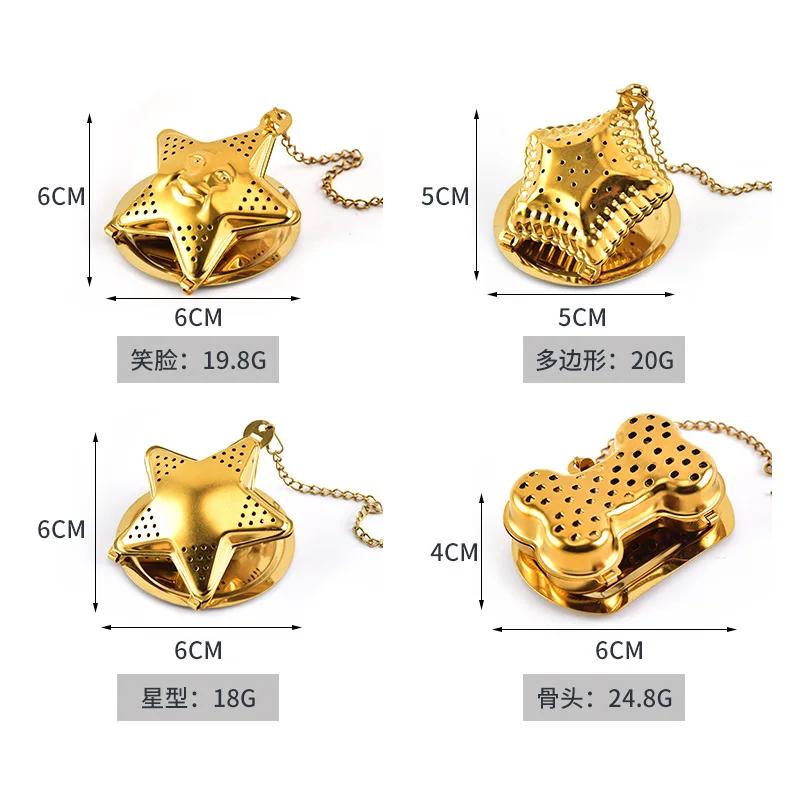 Tea Maker Stainless Steel Tea Gold Infuser Sphere Mesh Strainer Coffee Diffuser Handle Ball Herb Spice Filter Tea Difusor Filter